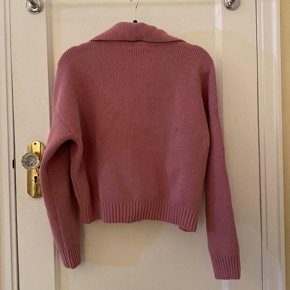 Abercrombie Notch Neck Sweater Polo in Pink - Picture 3 of 5